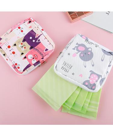 Amaxiu Sanitary Napkin Storage Bags 2pcs Waterproof Travel Menstrual Pad Pouch with Zipper Mini Tampons Holder for Purse Period Nursing Pad Holder for Women Girls 5.1" x 5.1" (Pattern C) - Buy Online on GoSupps.com