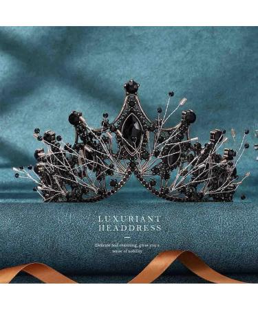 Kilshye Baroque Black Crown Rhinestone Queen Bridal Tiara for Women - A-Black - Buy Online on GoSupps.com