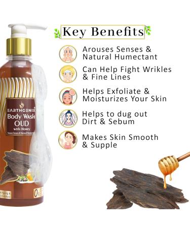 Body Wash OUD with Honey - Anti-Aging Exfoliant for All Skin Types | 300ml | Unisex | Loofah Free - Buy Online on GoSupps.com
