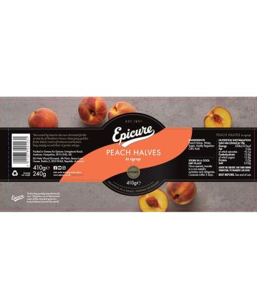 Epicure Peach Halves in Syrup 410 g (Pack of 12) - Buy Online on GoSupps.com