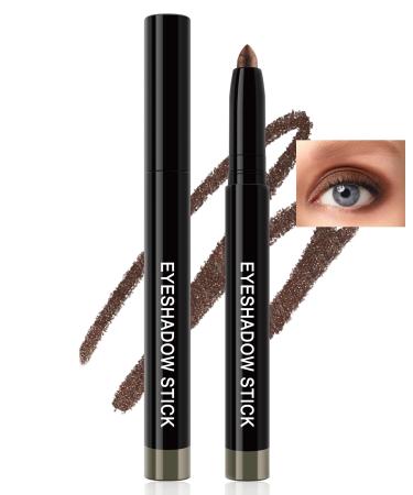 Cream Eyeshadow Stick Eyeliner Multi-Use Brightener Eyeshadow Pencil Waterproof Long Lasting Eye Shadow Stick Brown Matte & Shimmer Finish Smooth Crease-proof Buildable Eyeshadow with Sharpener-07#