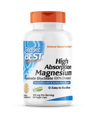 DoctorShip's Best Magnesium Lysinate Glycinate 100% Chelated 105 mg 120 Veggie Caps - Buy Online on GoSupps.com
