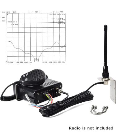 TWAYRDIO VHF Marine Antenna 156-163 MHz - 50W - 6.5in Stubby Antenna with RG58 Coaxial Cable - Ideal for Boat, Pontoon, Sailboat, Yacht - SO239 to PL259 Connector - L-Shape Mounting Bracket - Buy Online on GoSupps.com