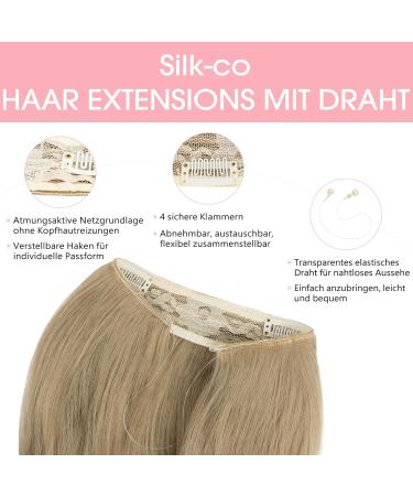 Silk-Co Hair Extensions - Adjustable Synthetic Clip-In Extensions for Women | 60cm Dark Blonde & Blond - International Shipping Available - Buy Online on GoSupps.com