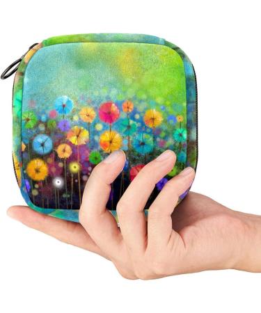 Floral Watercolor Menstruation Pad Bag with Zipper | Women's Tampon & Napkin Bag | Stylish Collective Bags for Girls - Buy Online on GoSupps.com