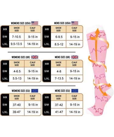 Actinput Compression Stockings for Men & Women - 4 Pairs Colorful Support Socks for Sports Travel Running & Cycling - Size L-XL - Buy Online on GoSupps.com