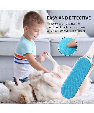 Pet Hair Remover Brush - Effective Dog Hair Removal Tool for Clothes & Furniture - Blue - Buy Online on GoSupps.com