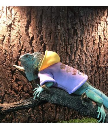 Lizard Clothes for Bearded Dragons Reptile Apparel Handmade Cotton Material Hoodies Sweater for Skin Protection Photo Party for Crested Gecko Chameleon Purple L - Buy Online on GoSupps.com