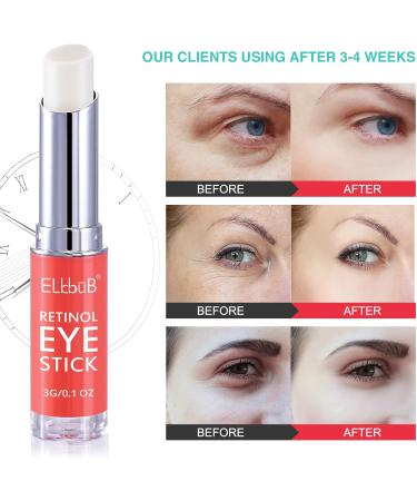ELBBUB Retinol Eye Stick - Anti Wrinkle Eye Cream for Puffy Eyes Dark Circles Eye Bags Crows Feet Wrinkles Reduces Wrinkles Saggy Skin Puffy Eyes - Buy Online on GoSupps.com