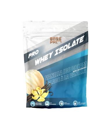 Pro Whey Isolate - Vanilla Ice Cream | Base Pro Nutrition | Whey Isolate Protein Powder 27 Grams of Protein Per Scoop 14 Servings Per Pouch | 1LB Vanilla Ice Cream 454 g (Pack of 1)