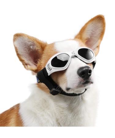 PEDOMUS Dog Sunglasses Adjustable Strap for UV Sunglasses Waterproof Protection for Small and Medium Dogs White 4. White - Buy Online on GoSupps.com