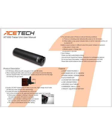 ACETECH Airsoft Gun 14mm AT1000 Tactical Tracer Unit Glow in Dark Without Sheath - Buy Online on GoSupps.com