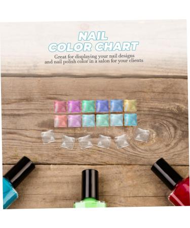 Lurrose 100PCs Incorrect Nail Tip Color Card | Clear Glass Beads & Transparent Water Drops | 8.5 x 6.5 cm | International Shipping Available - Buy Online on GoSupps.com