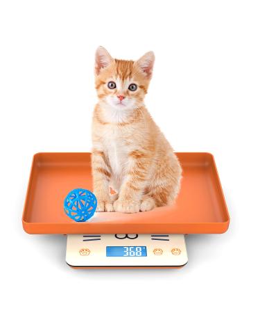 Icare-Pet puppy scales pet scales for newborn dogs and cats 15 kg with an accuracy of 1 grams removable tray orange