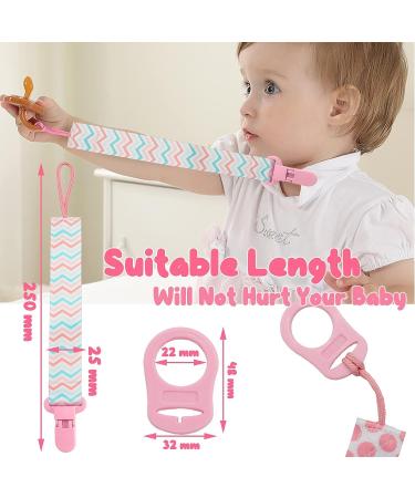 Dudoct 8 Pcs Dummy Clips for Girls | Baby Pacifier Holder Straps with Plastic Clasp & Silicone Ring Adapter | Fits All Dummies, Soothers, Teething Toys | Newborn Essentials - Buy Online on GoSupps.com