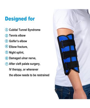 Elbow Brace Night Splint for Cubital Tunnel Syndrome - Ulnar Nerve Stabilizer | Prevent Excessive Bending | Fits Left/Right Arms - Men & Women (L) - Buy Online on GoSupps.com