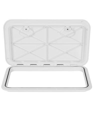ECOTRIC 24" x 14" Deck Marine Access Hatch & Lid Durable Boat Hatch 180 Hinge Strong Recessed Handle Marine Caravan RV|White (606mm x 353mm)