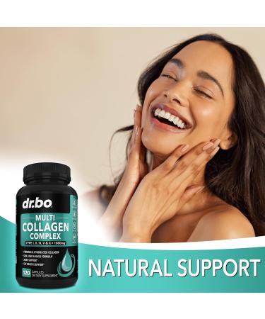 Multi Collagen Peptides for Women & Men - Type I II III V & X Multi Collagen for Women & Men Complex Capsules Hydrolyzed Peptides Pills Supplements for Skin Hair & Nails - 120 Protein Capsules - Buy Online on GoSupps.com