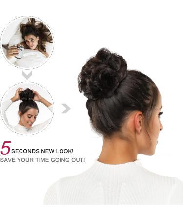 Yamel Messy Bun Hair Extension Natural Black Dark Auburn Curly Updo Scrunchie - Buy Online on GoSupps.com