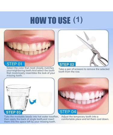 Temporary Tooth Repair Kit - 6PCS Natural Shade Fake Teeth Filling for Missing/Broken Tooth - Buy Online on GoSupps.com