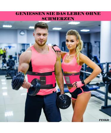 Fevan Lumbar Support for Men & Women | Pain Relief with Double Velcro Fasteners | L-XL Pink - Buy Online on GoSupps.com