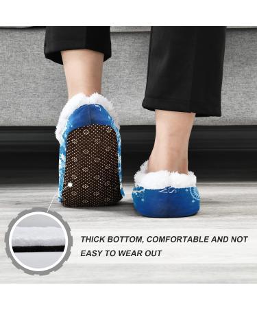 Mnsruu Christmas Snowman Star Snow Slippers - Comfortable Non-Slip Fleece Men's Shoes Size 43-46 (UK 8-9) - Ideal for Cozy Winter Nights - Buy Online on GoSupps.com