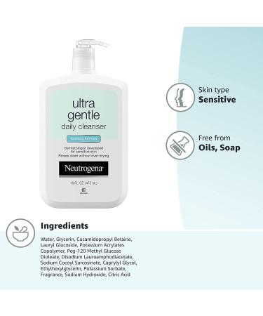 Neutrogena Ultra Gentle Foaming Facial Cleanser for Sensitive Skin - 16 fl. oz - Buy Online on GoSupps.com