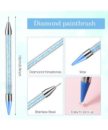 Prasacco Rhinestone Picker Tool Rhinestones Applicator Tools Rhinestone Picker Dotting Wax Pen Nail Art Tool with 4 Blue Replaceable Wax Head and 1 Tweezer for DIY Nail Art Tool - Buy Online on GoSupps.com