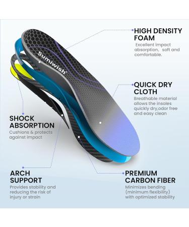Buy Sumiwish Carbon Fiber Insoles - High Arch Support Shoe Inserts for Men & Women | Rigid Support for Turf Toe Foot Fractures & Hallux Rigidus - Buy Online on GoSupps.com