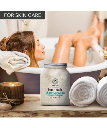 Buy Anti-Stress Bathing Salt 1300g | Sea Salt with Rosemary & Juniper Oil | Relax & Improve Sleep | Wellness Body Care Additive - Buy Online on GoSupps.com