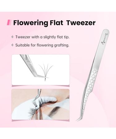 Beauty7 Eyelash Tweezers Stainless Steel Sharp Tips for Semi-Perm Lash Extension Color Silver Silver03 - Buy Online on GoSupps.com