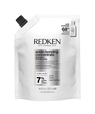 REDKEN - Shampoing Acidic Bonding Concentrate - Nettoie R pare & Prot ge - 56% de Casse en Moins - 82% de Fourches en Moins - Cheveux 11x Plus Lisses - Cheveux Secs & Abim s - 300 ml Recharge Shampoing 500 ml