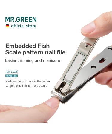 MR.GREEN Curved Blades Nail Clippers Set with Glass File - Stainless Steel Manicure and Pedicure Tools - Buy Online on GoSupps.com