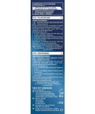  LIVE Schwarzkopf Live Ultra Brights or Pastel 2-in-1 Semi-Permanent Hair Color up to 15 washes 092 Intense Red Pack of 3 (3 - Buy Online on GoSupps.com