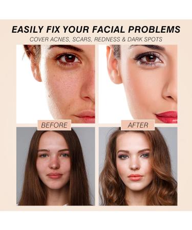 Air Cushion CC Cream Foundation Full Coverage Foundation for Flawless Makeup Concealer Liquid Foundation Moisturizing Brightening BB Cream (102# Natural) - Buy Online on GoSupps.com