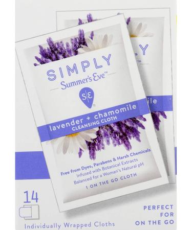 Summer's Eve Lavender & Chamomile Cleansing Cloths 14ct x 2 - Gentle Feminine Hygiene - Buy Online on GoSupps.com