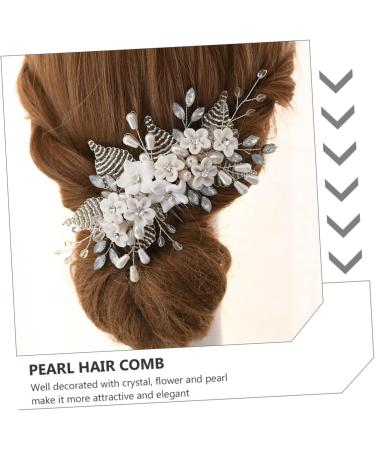DOITOOL 1pc Bridal Headwear Womens Hair Clips White Rhinestones Wedding Hair Comb Flower Hair Comb Bride Hair Clip Womens Hair Accessories Tiara Miss Crystal Pearl The Flowers Hairpin - Buy Online on GoSupps.com