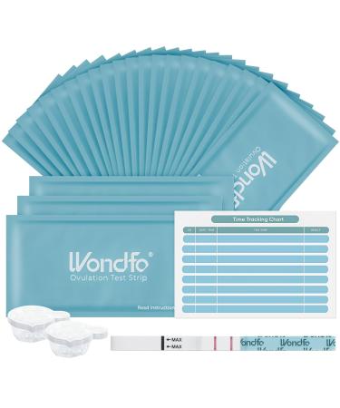 Wondfo Ovulation Test Strips 25 Pack Ovulation Predictor Kit with Urine Cups to Know Your Most Fertile Days 5MM Width - Buy Online on GoSupps.com