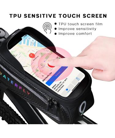 Waterfly Bike Front Frame Bag - Cycling Waterproof Phone Holder Pouch - Black - Buy Online on GoSupps.com