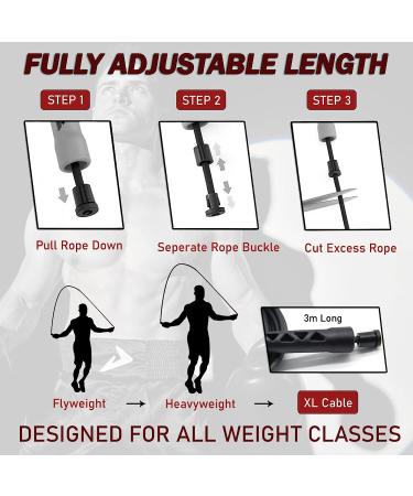 DAMAGE Fight Gear Boxer Classic Speed Rope - Lightweight PVC Skipping Jump Rope for Boxing, Fitness, MMA - Non-Slip Ventilated Handles - Tangle-Free Jump Rope - Buy Online on GoSupps.com