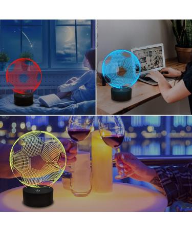 FULLOSUN Kids Night Light Football 3D Lamp - Remote Control, 16 Colors - Soccer Gift for Boys & Girls - Buy Online on GoSupps.com