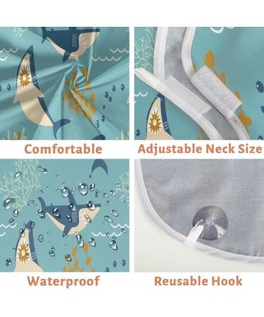 Shark Pattern Beard Bib Apron | Waterproof Hair Catcher for Men | Non-Stick Grooming Cape with Suction Cups | Perfect Gift for Men - Buy Online on GoSupps.com