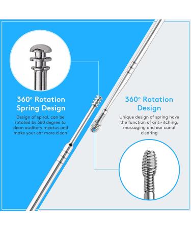 7 Pcs Ear Pick Earwax Removal Kit | Stainless Spring Steel Ear Cleansing Tool Set with Storage Box and Syringe Bulb for Ear Cleaning - Buy Online on GoSupps.com