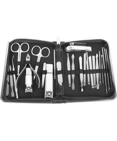 Black Nail Clippers Set Portable Manicure Tools Kit Mess and Hygienic for Travel - Buy Online on GoSupps.com