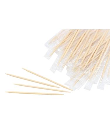 Toothpicks Individually Packed I 500 Pcs 2 5" Double - Pointed I Bamboo Premium Sturdy Healthy Toothpicks I Cello Wrapped Toothpicks