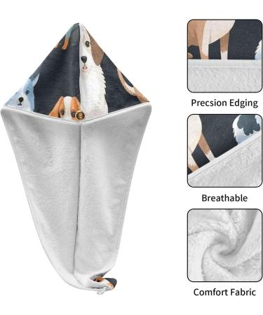Kind of Cute Dogs Hair Towel 2 Pack - Super Absorbent Quick Dry Hair Turbans for Women & Girls - Perfect for Fast Hair Drying - Buy Online on GoSupps.com