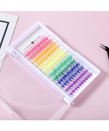 Shop WLLHYF Lash Extension Kit - 120 Pcs DIY Rainbow Cluster Lashes | 14mm & 16mm Reusable Soft False Eyelashes for Ultimate Fluff & Volume - Buy Online on GoSupps.com