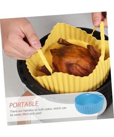 Alipis 3pcs Air Fryer Pan Baking Pans Silicone Steamer Insert Tray Silicone Mat for Air Fryer Bakeware Food Bluex3pcs 19X19X7CMx3pcs - Buy Online on GoSupps.com