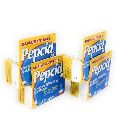 Pepcid AC Tablets Maximum Strength - 50 ct Pack of 4 - Buy Online on GoSupps.com