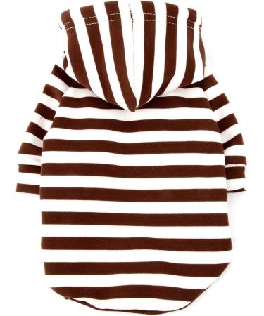 Zweitea Striped Hoodie Shirts for Small & Medium Dogs - Soft Short Sleeve Pet Sweatshirt & Jacket - Buy Online on GoSupps.com